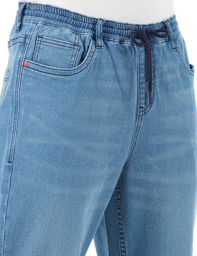 inkd جينز رياضي للرجال - متوسط الارتفاع | مزيج القطن | قماش قابل للتمدد| حزام الخصر المطاطي | تصميم كلاسيك 5 بوكيتيب | جينز للرجال - Image 4